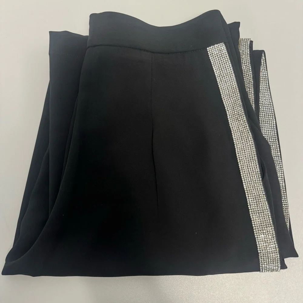 NWT Forever 21 black and rhinestone 2 piece cami and pants size S - Picture 15 of 16